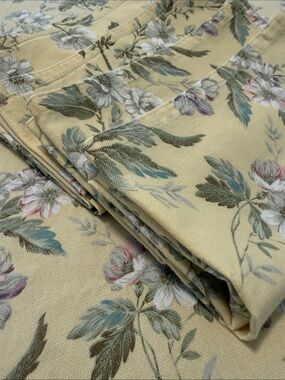 Vintage Ralph Lauren Newberry Floral Cotton Tablecloth 70” Round & 4 Napkins Set